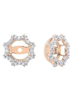 Collection 0.20 Carat (ctw) 14K Round Diamond Ladies Removable Jackets For Stud Earrings, Gold