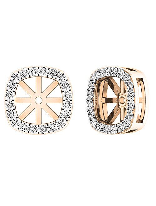 Dazzlingrock Collection 0.30 Carat (ctw) 10K Gold Round Diamond Removable Jackets For Stud Earrings 1/3 CT