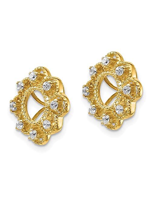 Ice Carats 14k Yellow Gold Diamond Ear Jacket Jackets For Studs Fine Jewelry For Women Gifts For Her