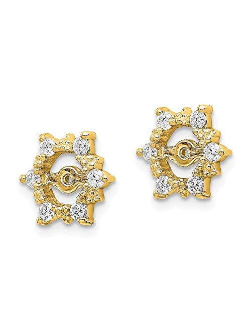 Sonia Jewels Solid 14k Yellow Gold AA Diamond Earring Jackets (10mm x 10mm) (1/4ct.)