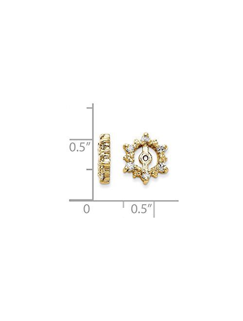 Sonia Jewels Solid 14k Yellow Gold AA Diamond Earring Jackets (10mm x 10mm) (1/4ct.)