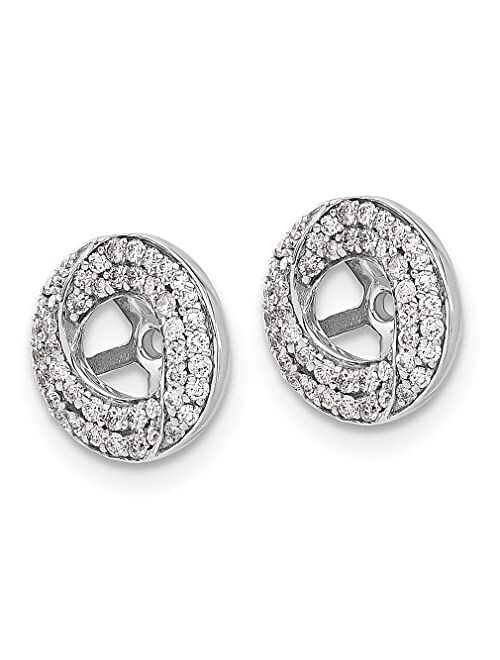 Ice Carats 14k White Gold Diamond Round Ear Jacket Jackets For Studs Fine Jewelry For Women Gifts For Her