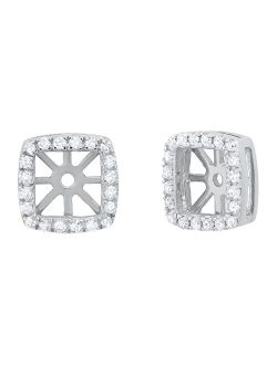 Collection 0.30 Carat (ctw) 14K Gold Round Diamond Removable Jackets For Stud Earrings 1/3 CT