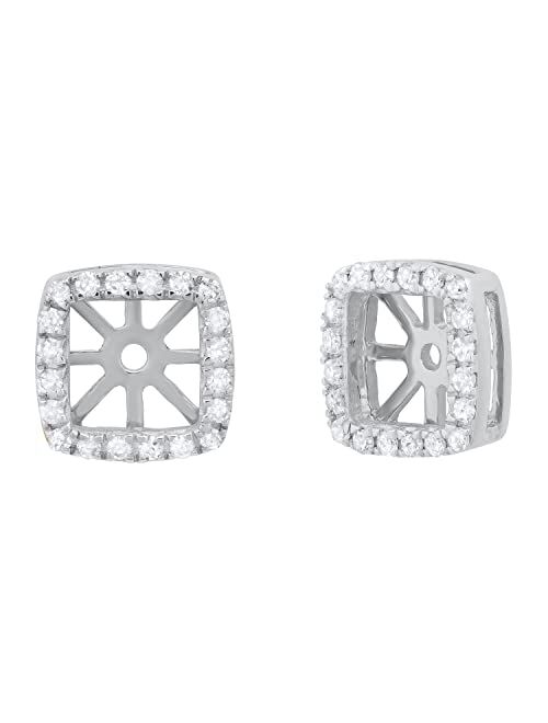 Dazzlingrock Collection 0.30 Carat (ctw) 14K Gold Round Diamond Removable Jackets For Stud Earrings 1/3 CT
