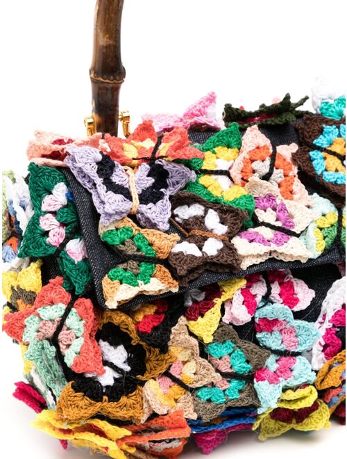 la milanesa Ostuni crochet-butterflies mini bag