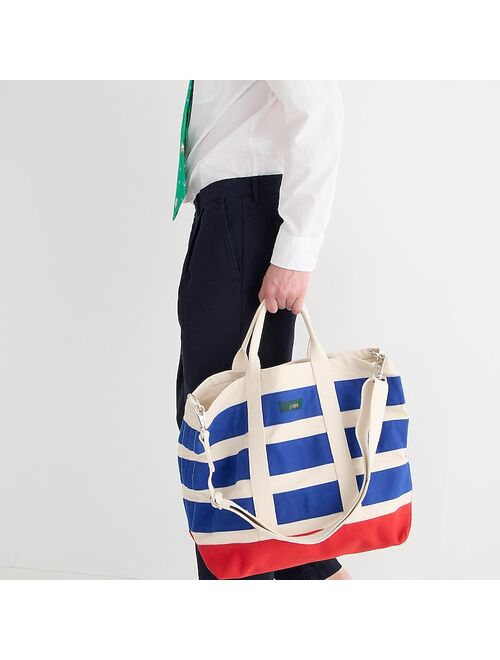 Limited-edition large canvas tote with webbing strap