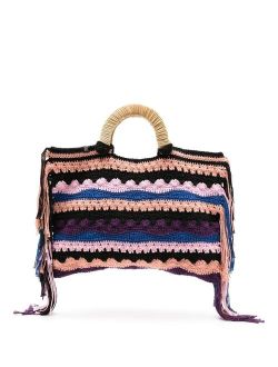 Nannacay Vera striped crochet tote bag
