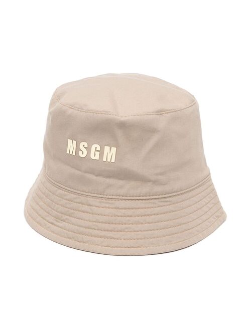 MSGM Kids logo-print bucket hat