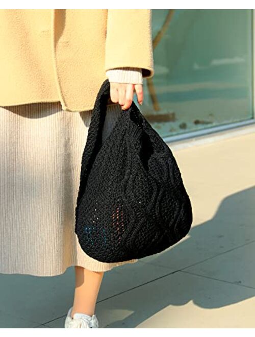 ENBEI Women's Shoulder Handbags Crochet Bags Shoulder Shopping Bag tote bag aesthetic canvas tote cute tote bags