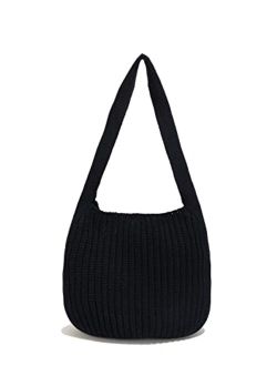 ENBEI Women's Shoulder Handbags Hand crocheted Bags large Shoulder Shopping Bag tote bag aesthetic canvas tote cute tote bags