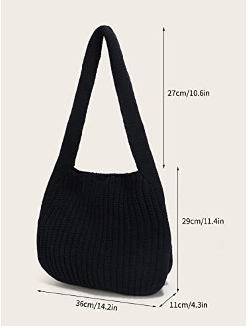 ENBEI Women's Shoulder Handbags Hand crocheted Bags large Shoulder Shopping Bag tote bag aesthetic canvas tote cute tote bags