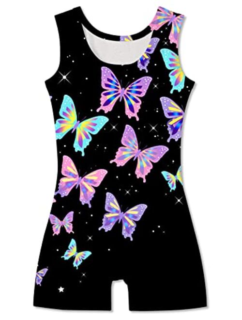 TUONROAD Girls Gymnastics Leotards with Shorts Dance Ballet Unitard Sparkly Biketard for 2-10T