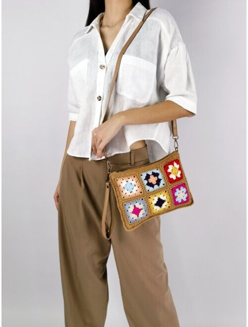 Shein Floral Pattern Crochet Bag