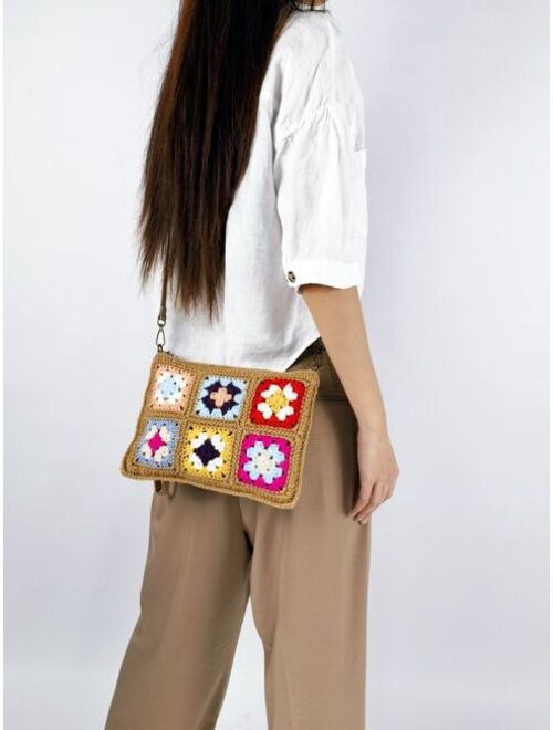 Shein Floral Pattern Crochet Bag