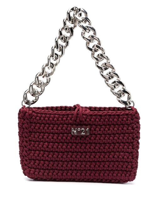 No21 crochet-knit shoulder bag