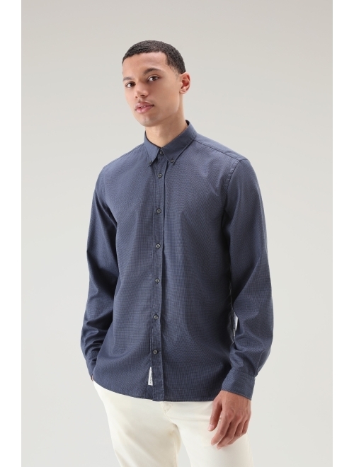 Woolrich fine-check virgin wool shirt