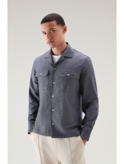 button-front striped overshirt