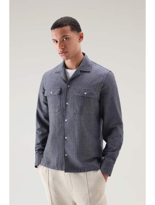Woolrich button-front striped overshirt