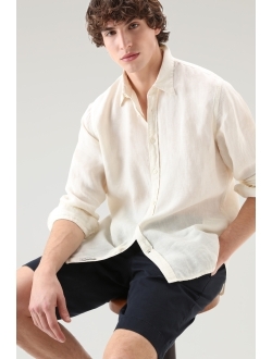 linen button-up shirt