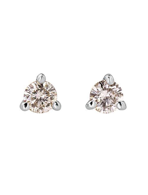 1/6 to 2 Carat Diamond Round Stud Earrings in 14k Gold (J-K, I1-I2, cttw) 3-Prong Martini Set with Screw Back by Diamond Wish