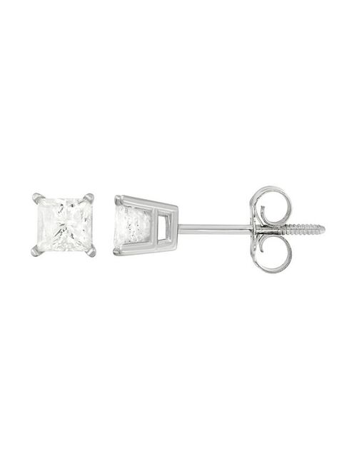 Unbranded 14k White Gold 1/2-ct. T.W. Princess-Cut Diamond Solitaire Earrings