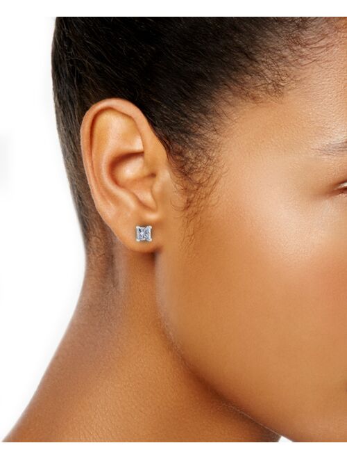 MACY'S Princess-Cut Diamond Stud Earrings (1/3 ct. t.w.) in 14k White Gold