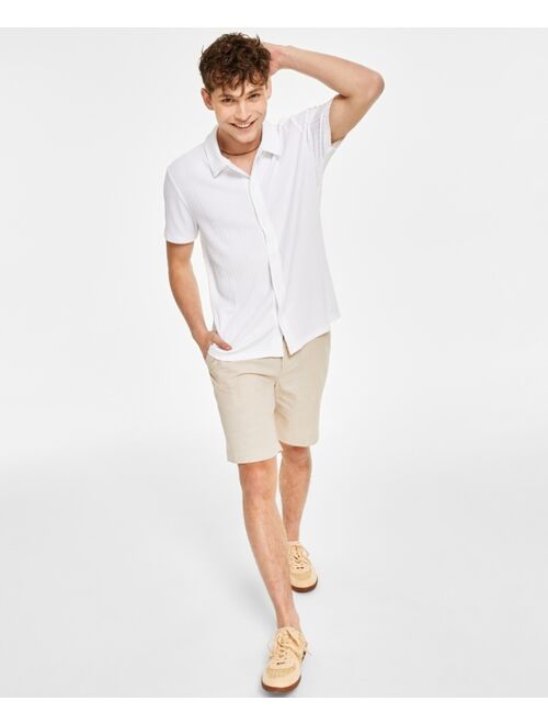 INC International Concepts Classic-Fit Solid 8.5" Chambray Shorts, Created for Macy's