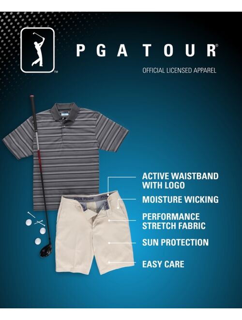 PGA TOUR Men's Big & Tall Flat Front Active Waistband Golf Shorts