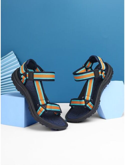 Xiemo Shoes Boys Color Block Hook-and-loop Fastener Sport Sandals, Sporty Outdoor Sport Sandals