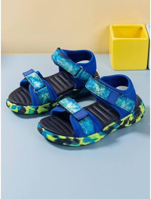 SunnyKid Shoes Outdoor Sport Sandals For Boys, Colorblock Hook-and-loop Fastener Strap Sandals