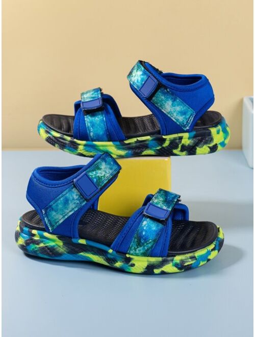 SunnyKid Shoes Outdoor Sport Sandals For Boys, Colorblock Hook-and-loop Fastener Strap Sandals