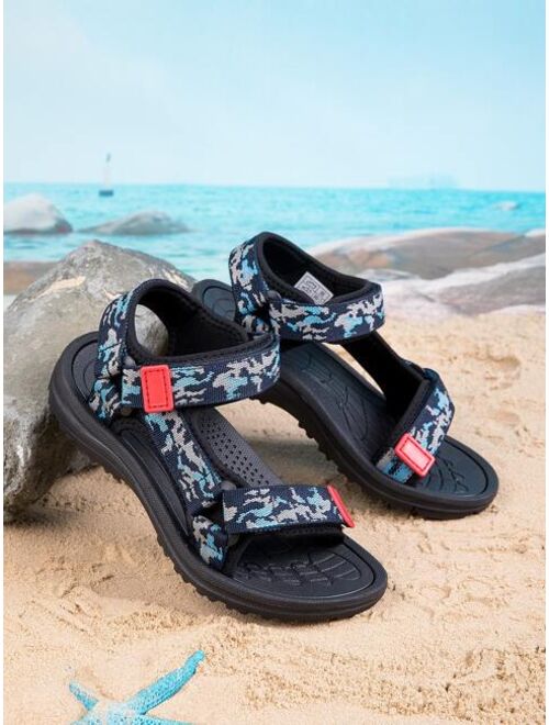 Xiemo Shoes Boys Camo Pattern Hook-and-loop Fastener Sport Sandals
