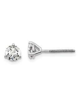 Diamond2deal 14k White Gold 0.7ct Round Cut Lab Grown Diamond Stud Earrings Fine Jewelry Gift for Women