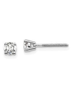 Diamond2deal 14k White Gold 0.34ct Round Cut Lab Grown Diamond Stud Earrings Fine Jewelry Gift for Women