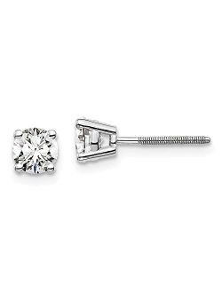 Diamond2deal 14k White Gold 0.74ct Round Cut Lab Grown Diamond Stud Earrings Fine Jewelry Gift for Women