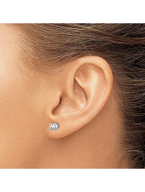 Diamond2deal 14k White Gold 0.74ct Round Cut Lab Grown Diamond Stud Earrings Fine Jewelry Gift for Women