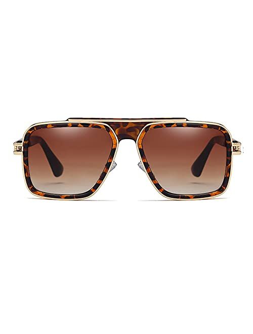 Freckles Mark Trendy Retro Sunglasses for Men Women Classic Stark Vintage Shades 70s Italian Fashion Square Metal Glasses