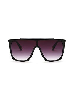 Cool Large Men Sunglasses Vintage Retro 70s Square Shades Oversized Flat Top Shield Sun Glasses for Women
