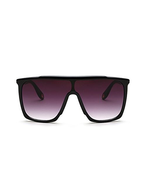 Freckles Mark Cool Large Men Sunglasses Vintage Retro 70s Square Shades Oversized Flat Top Shield Sun Glasses for Women
