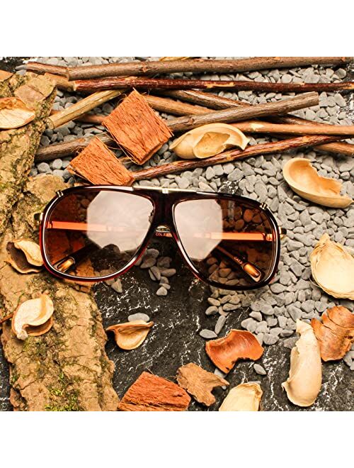 Freckles Mark 70s Italian Mob Boss Retro Square Sunglasses for Men Women Cool Vintage Sun Glasses