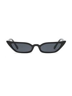 90s Vintage Retro Inspired Narrow Cateye Sunglasses for Women Skinny Small Fashion Cat Eye Glasses