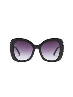 Women Cateye Sunglasses Oversized Vintage Retro Bold Rimmed Butterfly Shades