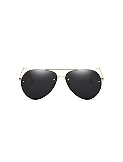 Oversized Aviator Sunglasses Vintage Retro Gold Metal Frame Colorful Lenses 62mm