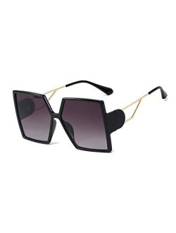 Extra Large Angular Sunglasses for Women Retro Oversize Square Statement Glasses