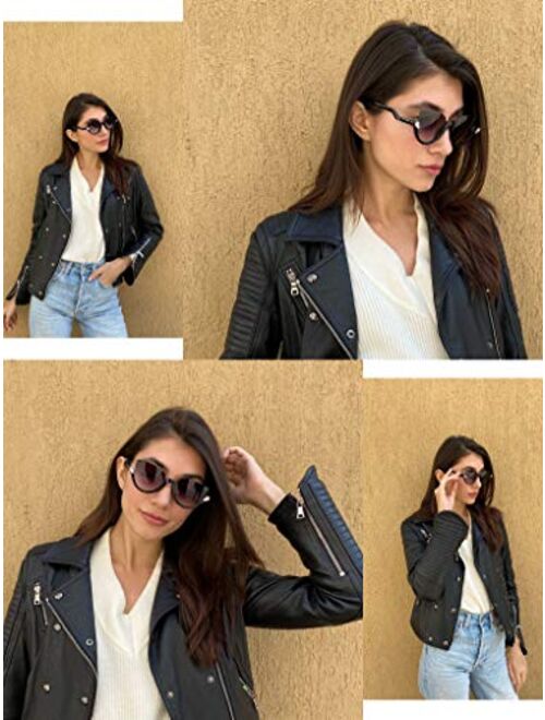 Freckles Mark Women Cateye Sunglasses Half Rimmed 60s Semi-cateye Semi Rimless Jeweled Frame