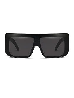 XXL Cyberpunk Shield Sunglasses Super Oversized Half Face Future Flat Top Shades