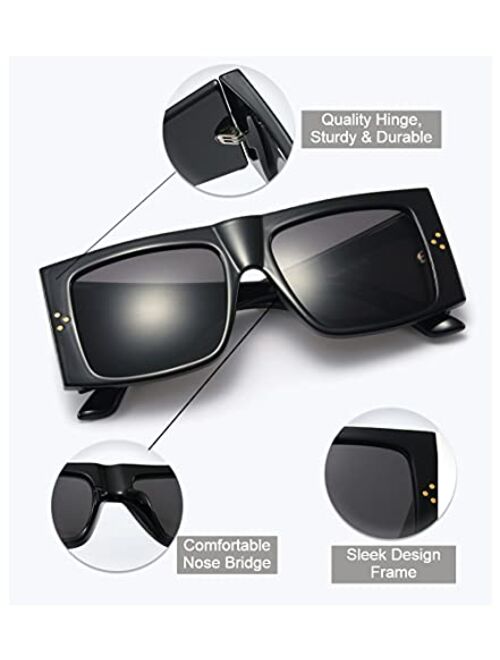 Freckles Mark Extra Big Designer Sunglasses for Men Women Retro Inspired Rapper Glasses Wide Rimmed Oversized Square Frame