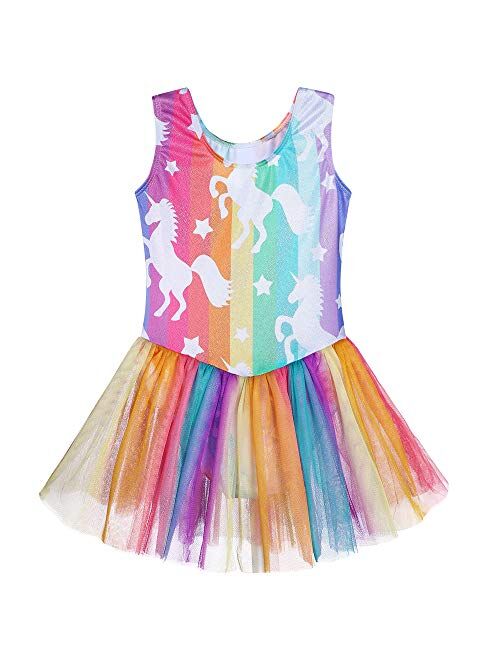 Belovance Girls Gymnastics Skirted Leotards Ballet Tutu Dance Dress Mermaid Unicorn Gymnastic Skirt(Baby Girls/Toddler Girls/Big Girls)
