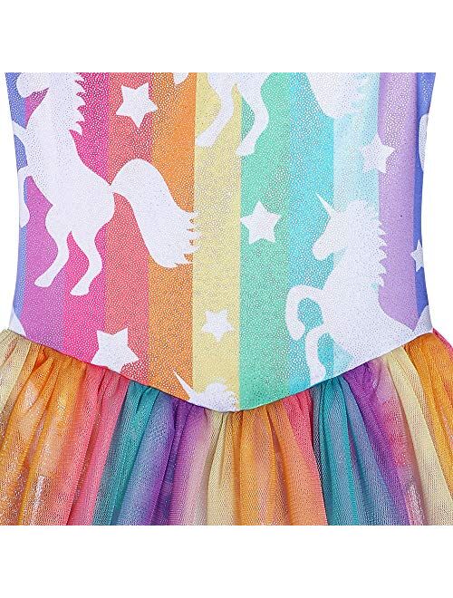 Belovance Girls Gymnastics Skirted Leotards Ballet Tutu Dance Dress Mermaid Unicorn Gymnastic Skirt(Baby Girls/Toddler Girls/Big Girls)
