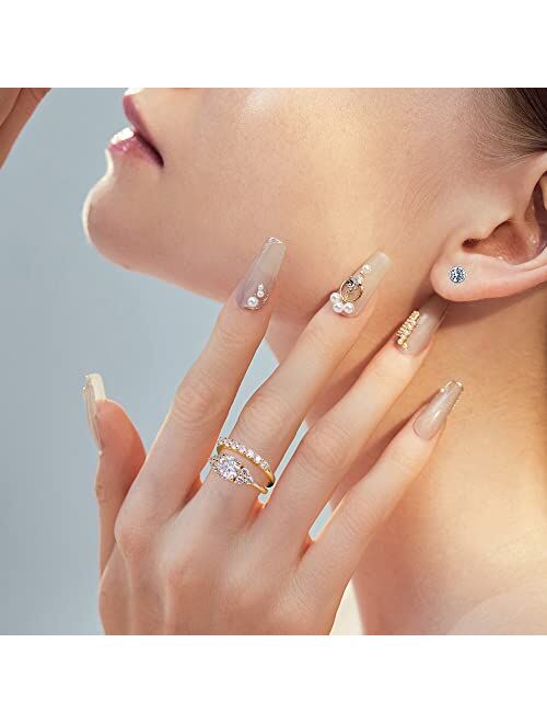 Moosea 1.2ct Moissanite Engagement Rings for Women, Brilliant D Color VVS1 Clarity Lab Created Diamond Wedding Rings 14K White Yellow Rose Gold Filled S925 Sterling Silve